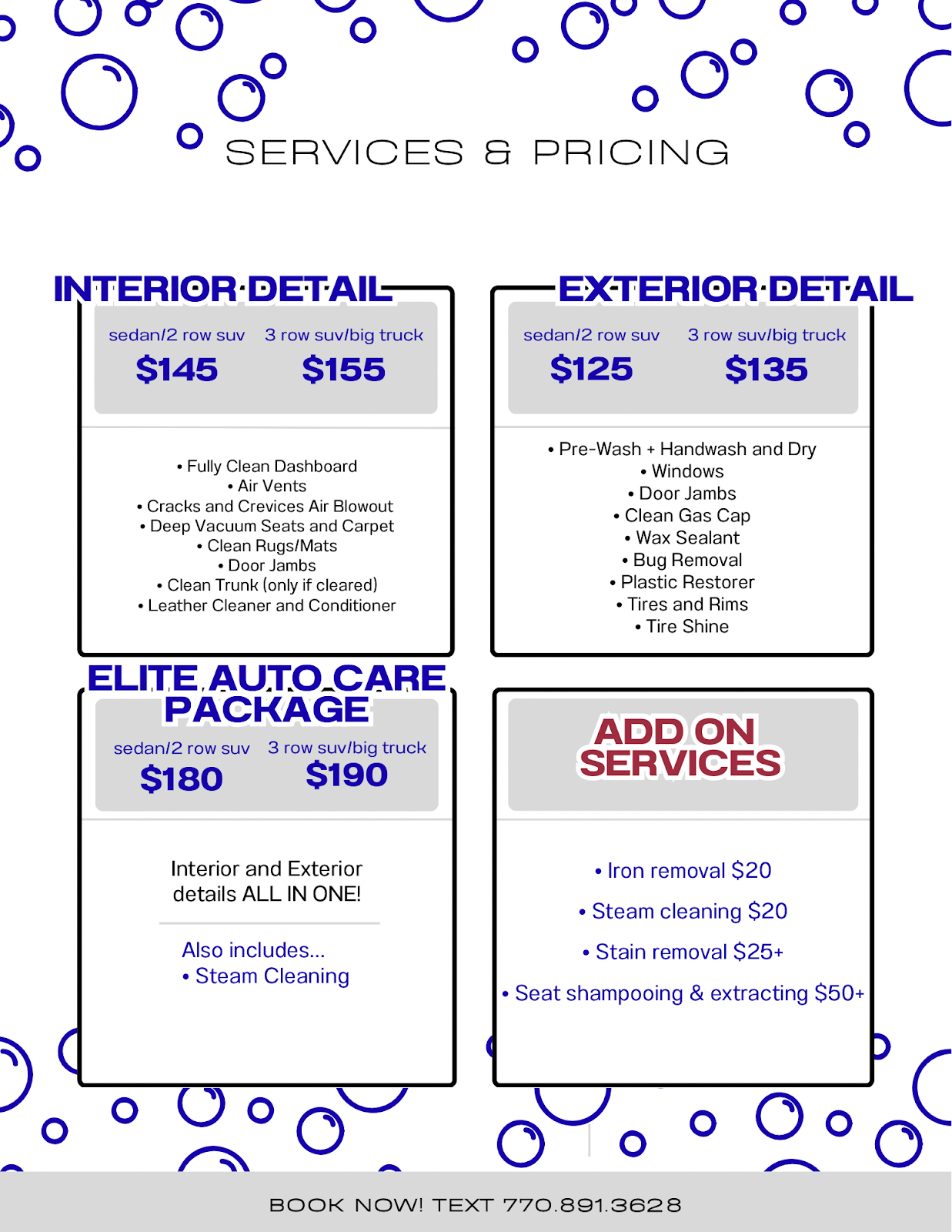 M&J Auto Spa work